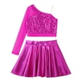 thumbnail image 3 of Alvivi Kids Girls Sequins Crop Top with Metallic Mini Skirt Outfits for Hip Hop Jazz Dance Performance Hot Pink 6, 3 of 7