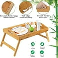 Bamboo Bed Tray Table with Foldable Legs, Breakfast Tray for Sofa, Bed