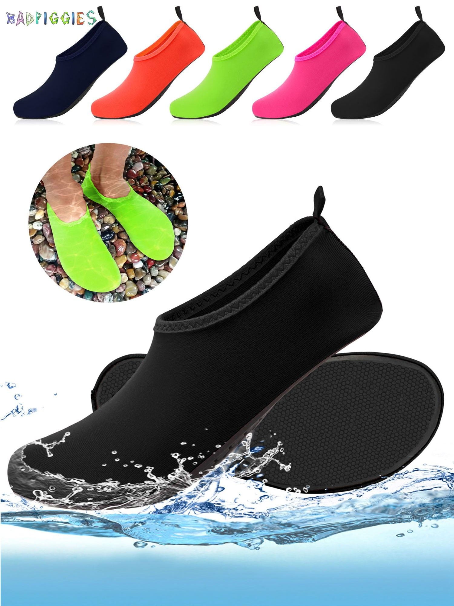 BadPiggies Water Socks Barefoot Quick-Dry Aqua Skin Shoes, Men Women ...