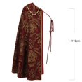 thumbnail image 4 of FUZHIQ Tudor Cape Men Renaissance Half Shoulder Cloak for Halloween Performance, 4 of 8