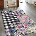 thumbnail image 2 of 3'x5' Area Rugs, Spring Floral Indoor Outdoor Area Rug for Living Room Bedroom, Black White Checkered Farmhouse Butterfly Washable Bathroom Rugs Kitchen Floor Carpet Mats Home Decor Aesthetic, 2 of 8