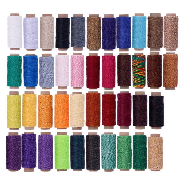 Rollo pequeño de hilo encerado plano para coser a mano de 150D, para parte superior e inferior de zapatos, hilo de cuero, 12 m, 30 m, 50 m