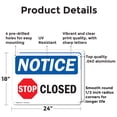 thumbnail image 2 of (2 Pack) Closed OSHA Notice Sign 24 Inch X 18 Inch Indoor / Outdoor Rust-Free Aluminum Metal Signs for Workplace, Workshop, and Construction Site, Made in the USA, 2 of 8