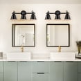 thumbnail image 3 of 3-Light Semi-Flush Mount Ceiling Track Lighting Adjustable Round Spotlight in Matte Black, 3 of 9