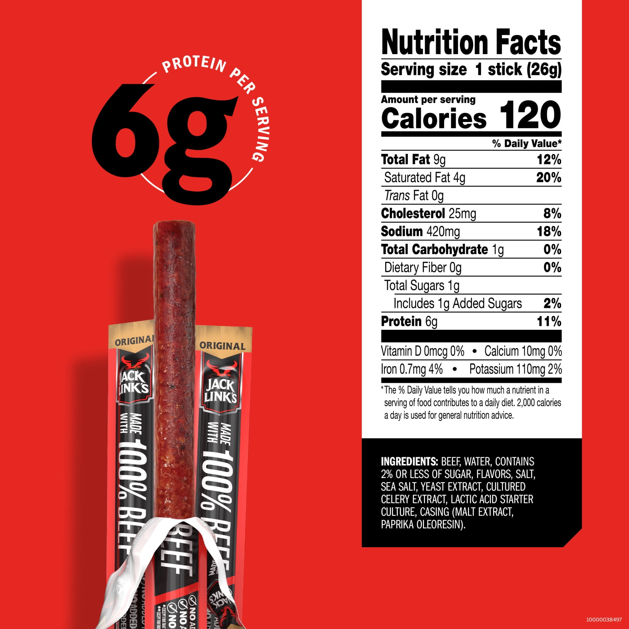 beef stick nutrition