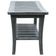 thumbnail image 2 of Redmon 20''x13.5' x17.5'' Contemporary Teak Wooden Bench With Under Seat Shelf, Weathered Gray Finish, 2 of 7