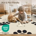 thumbnail image 4 of ODIKA 9'x12' Washable Area Rug Print Paws Bones Scattered Taupe Alfombra Para Perros Schnauzer for Great Room, Indoor Concept, Large Living Low Pile, Flatwoven, 4 of 7