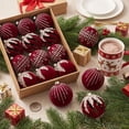 thumbnail image 6 of 12 Pcs Velvet Christmas Balls Ornaments Set Shatterproof Flocked Christmas Tree Ornament with Gold Glitter, Vintage Flocked Finish, Christmas Decorations for Tree Wreath Garland Mantle Stairs Decor, 6 of 6