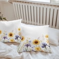 thumbnail image 5 of Pastoral Sunflowers Outdoor Pillow Covers Pack of 2 Leaves Plants Floral Watercolor Waterproof Throw Pillow Covers Decorative Cushion Cases for Patio Garden Tent Balcony Couch 20x20 inch, 5 of 8