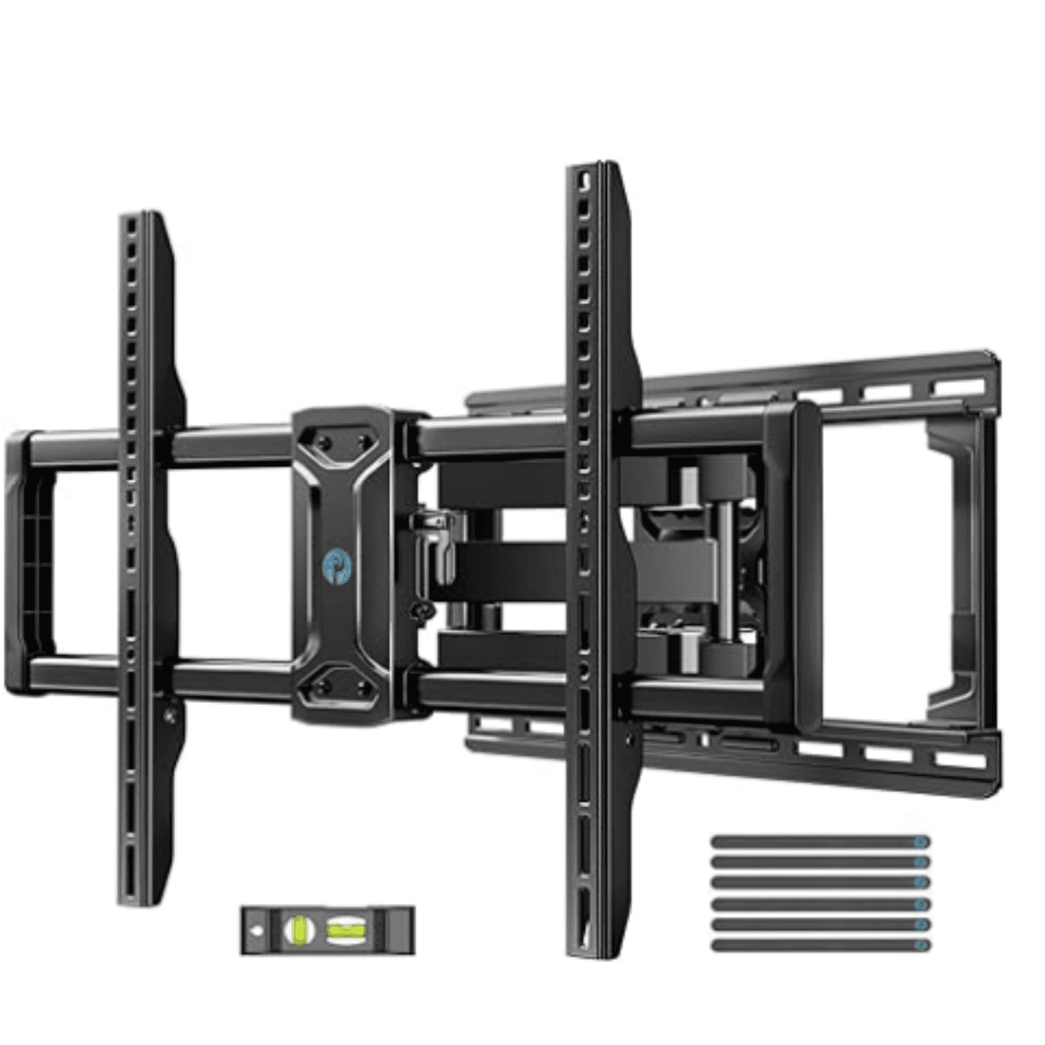 Full Motion TV Wall Mount for 42-85 inch Flat Screen LED TV up to 132lbs Swivel Dual Articulating Arms Mount, Tool-Free Tilt Bracket Max VESA 600x400mm, Fits 8” 12” 16" Wood Studs