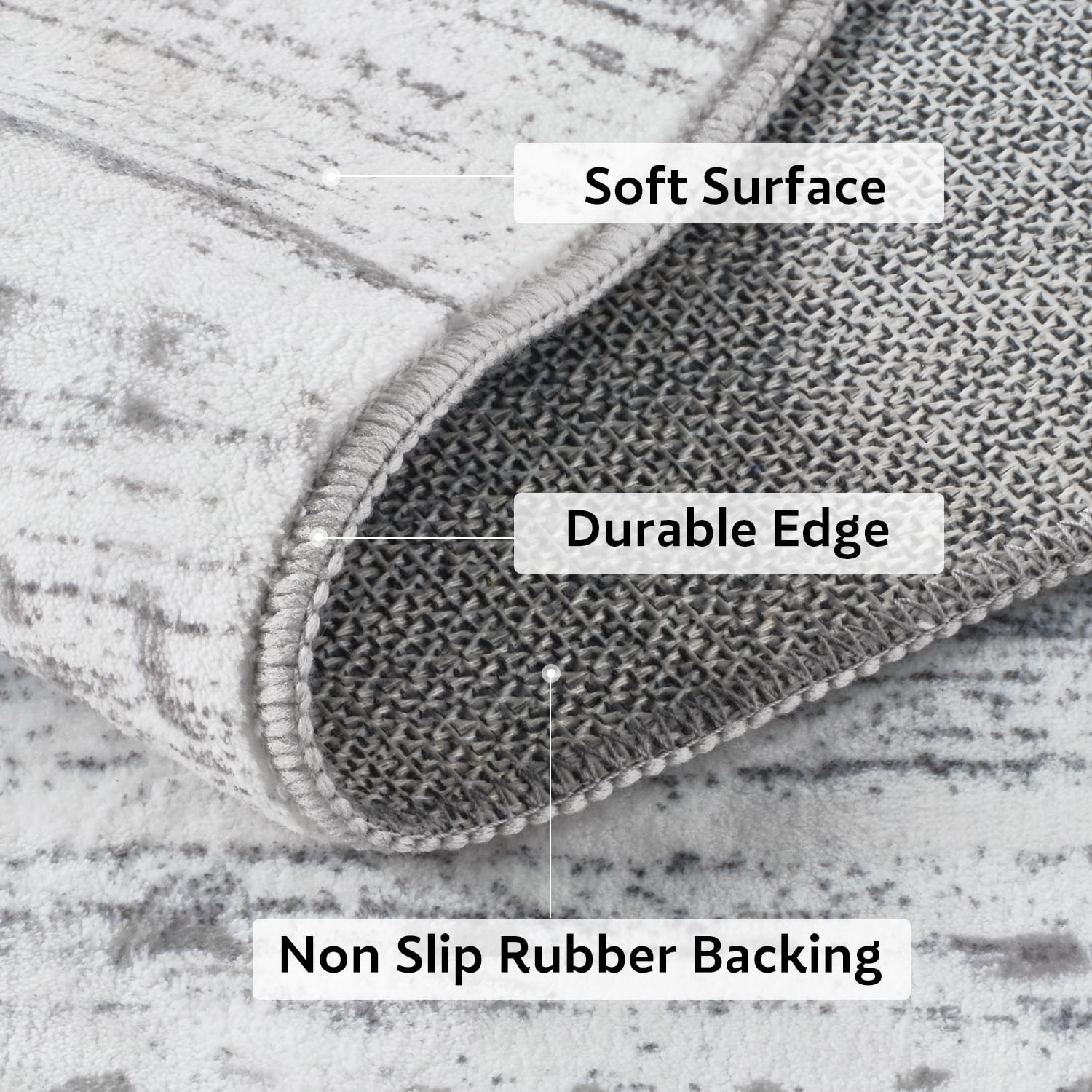 VUNATE 2'x6' Boho Runner Rug Machine Washable Rug Modern Moroccan Soft Carpet Neutral Geometric Distressed Non-Slip Rubber Backing Hallway Runner Rug for Kitchen Entryway Bedroom Laundry Room Gray