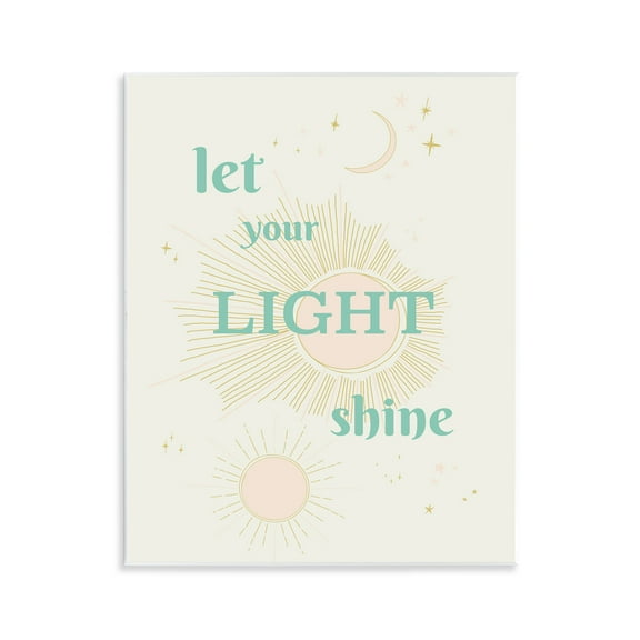 Stupell Industries Let Your Light Shine Quotes and Sayings Painting Unframed Art Print Wall Art, 11 x 14