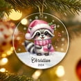 thumbnail image 4 of Customized Raccoon Ornament for Christmas Tree, Personalized Raccoon Acrylic Ornament with Name & Year, Gifts for Raccoon Lovers, Raccoon Wearing Santa Hat Acrylic Ornament for Family Member wHJHRk, 4 of 6