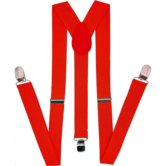 RED Mens Womens Adjustable Elastic Y Back Style Suspenders Party Wedding Prom