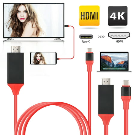 USB Type-C to HDMI HDTV Adapter Cable, USB Type C to HDMI 4K Cable Adapter for MacBook Pro 15