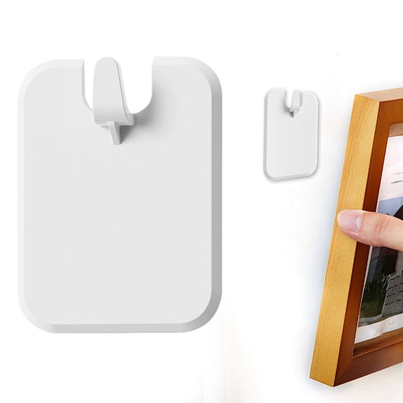 BESEW7 Picture Hangers Adhesive No Nails, Wall Hooks for Hanging Picture Frames, Suction Cup Hooks for Shower, Curtain Hooks Damage Free for Bathroom Home White