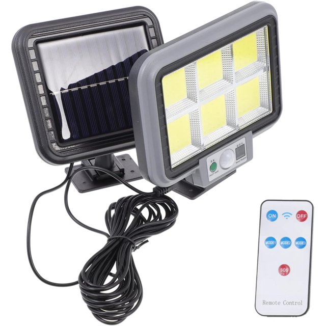 Paneles solares de pared Luces Lámpara de pared con energía solar Luz con detección de movimiento humano para el jardín del hogar al aire libre (con control remoto)