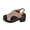 Khaki, variant on Strap Sandals for Women, Chunky Platform Heels for Women Stylish Cutout Open Toe Studded Block Heel Sandals Comfortable Summer Shoes With Hook and Loop Adjustable Ankle Strap, Khaki 5