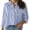 Blue, variant on Yubnlvae Oversized Striped Button-Down Shirts - Women's Long Sleeve Casual Blouses (Cotton Comfort, Workwear & Weekend) Red L