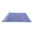 thumbnail image 2 of Ahgly Company Machine Washable Indoor Round Solid Blue Modern Area Rugs, 3' Round, 2 of 4