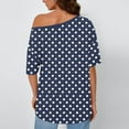 thumbnail image 6 of HOMBOM Off The Shoulder Tops for Women Tunic Tops Boat Neck Casual Short Sleeve Oversized Trendy Polka Dots Womens T Shirts, 6 of 6