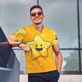 thumbnail image 4 of Vsdgher Happy Cartoon Star Polo Shirts for Men, Men's Short Sleeve Stretch Polo Shirt, Shirts for Men-Small, 4 of 6