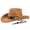 Brown, variant on Straw Cowboy Hat for Men Women, Wide Brim Sun Hat with Chin Strap, UV Protection Western Cowgirl Hat for Beach Travel Outdoor Beige