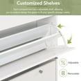 thumbnail image 5 of Shoe Cabinet with 3 Flip Drawers,Wooden Grain Pattern Top Entryway Organizer with 3 Hooks,Free Standing Shoe Rack with Adjustable Panel for Hallway,White, 5 of 9