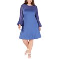 thumbnail image 1 of Love Squared Womens Lace A-line Dress, Blue, Plus Size, 1X, 1 of 1
