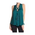thumbnail image 2 of Free People Blusa con cuello anudado para mujer, verde, mediana Free People Pull-over, 2 of 2