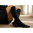 thumbnail image 5 of Falari 3-Pack Women's Over the Calf Knee High Trouser Socks, Comfortable Everyday Wear - 3-Pack Black, 5 of 6