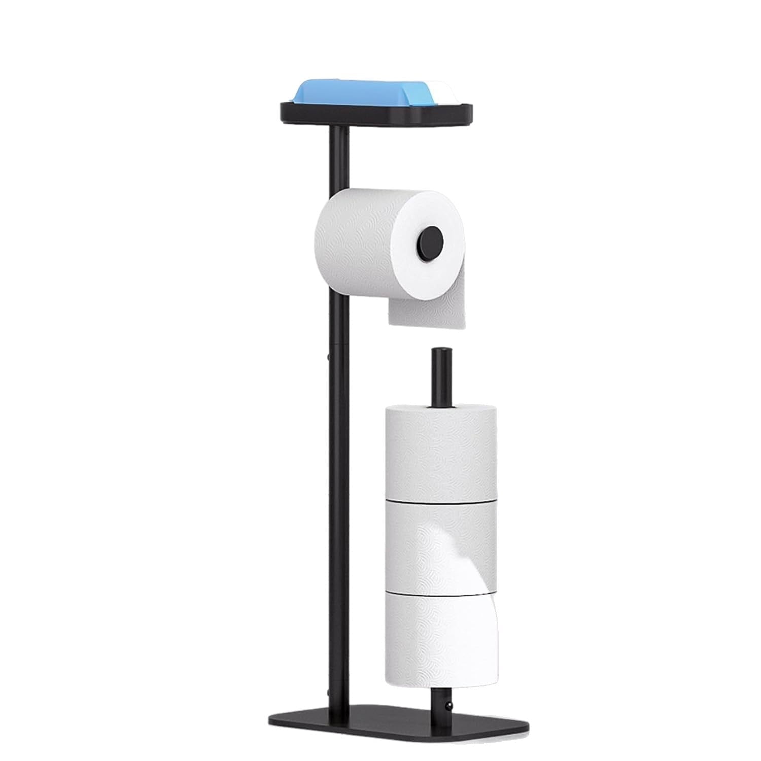 Simpletome Free Standing Toilet Paper Holder - Weighted Base, Nickel Finish