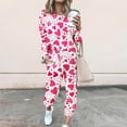 thumbnail image 2 of JGGSPWM 2 Piece Valentines Sweatsuits for Women Casual Active Wear Outfit Jogger Set CuteHeart Print Spring Fashion 2024 Matching Pajama Pjs Lounge Wear Pink S, 2 of 6