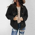 thumbnail image 2 of Women's Sweaters Winter Hooded Cardigans Button Up Cable Knit Coats Jackets Outerwear with Pockets Black, XL, 2 of 5