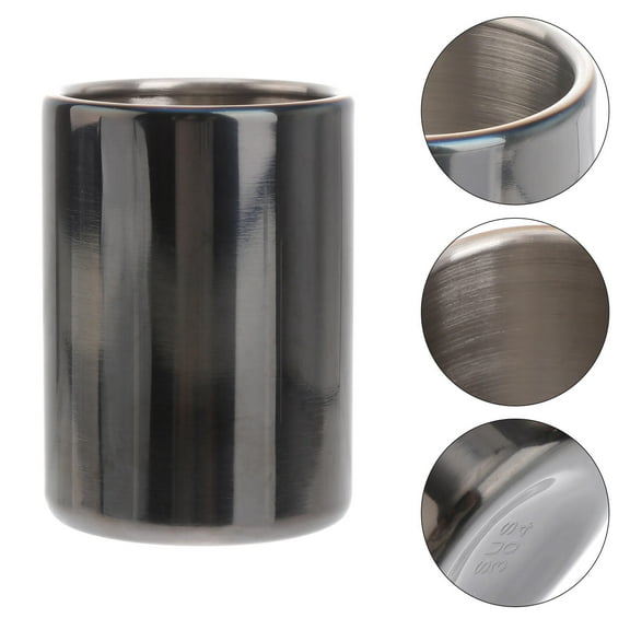 WHAMVOX Stainless Steel Toothpick Holder with Brushed Texture for Decoration and Organization Black