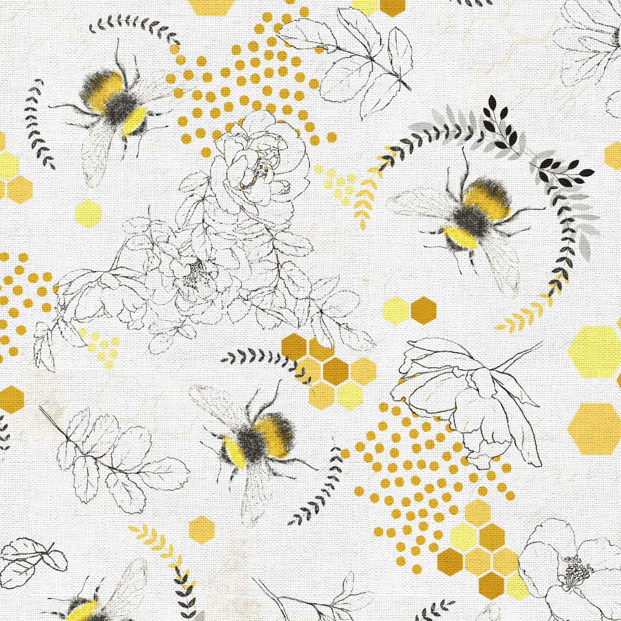 Create It 18" x 21" Cotton Bumble Bee Precut Sewing & Craft Fabric Bundle, Multicolor 15 Piece