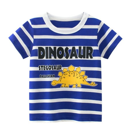 

ZHUASHUM Toddler Kids Baby Boys Girls Dinosaur Short Sleeve Crewneck T Shirts Tops Tee Clothes For Children
