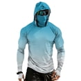 thumbnail image 3 of Trgacdwlo S-4XL Gradient Mens UPF 50+ Sun Protection Hoodie Raglan Long Sleeve Thumb Hole Men Rash Guard with Face Mask Mens Fishing Shirt, 3 of 10