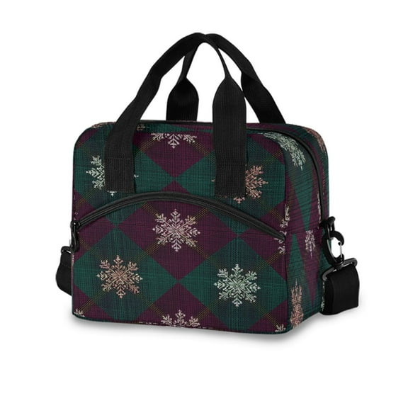 10L Tote Insulated Reusable Lunch Bag With Adjustable Strap Digital Snowflakes