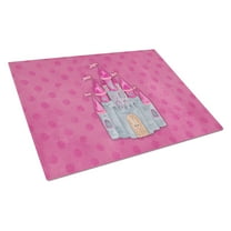 Caroline's Treasures Princess Castle Watercolor Glass Cutting Board Large