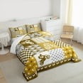 thumbnail image 3 of jejeloiu Motor Biker Bedding Comforter Set,Extreme Speed Motorcycle Twin Comforter SetsYellow White Grid Bedding Set For Children,Luxury Bedroom Decor Reversible,2-Piece, 3 of 8