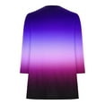 thumbnail image 4 of Penkiiy Women's 3/4 Sleeve Tops,Quarter Zip V Neck Shirts Casual Loose Comfy Gradient Print Tees 2024 Summer Trendy Blouse M Purple, 4 of 5