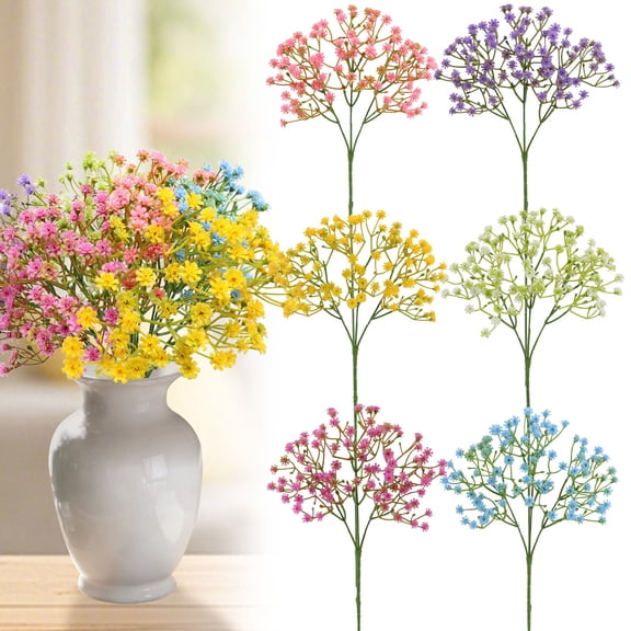 1 Pc Artificial Baby’s Breath Flowers, Real Touch Faux Gypsophila Bouquet, 23in Long Stem for Wedding, Home & DIY Decor