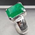 thumbnail image 3 of Natural Emerald Ring Unheated Untreated Green Emerald Ring Swat rich green Emerald stone Swati Emerald Ring real Zamurd Ring Shia rings, 3 of 3