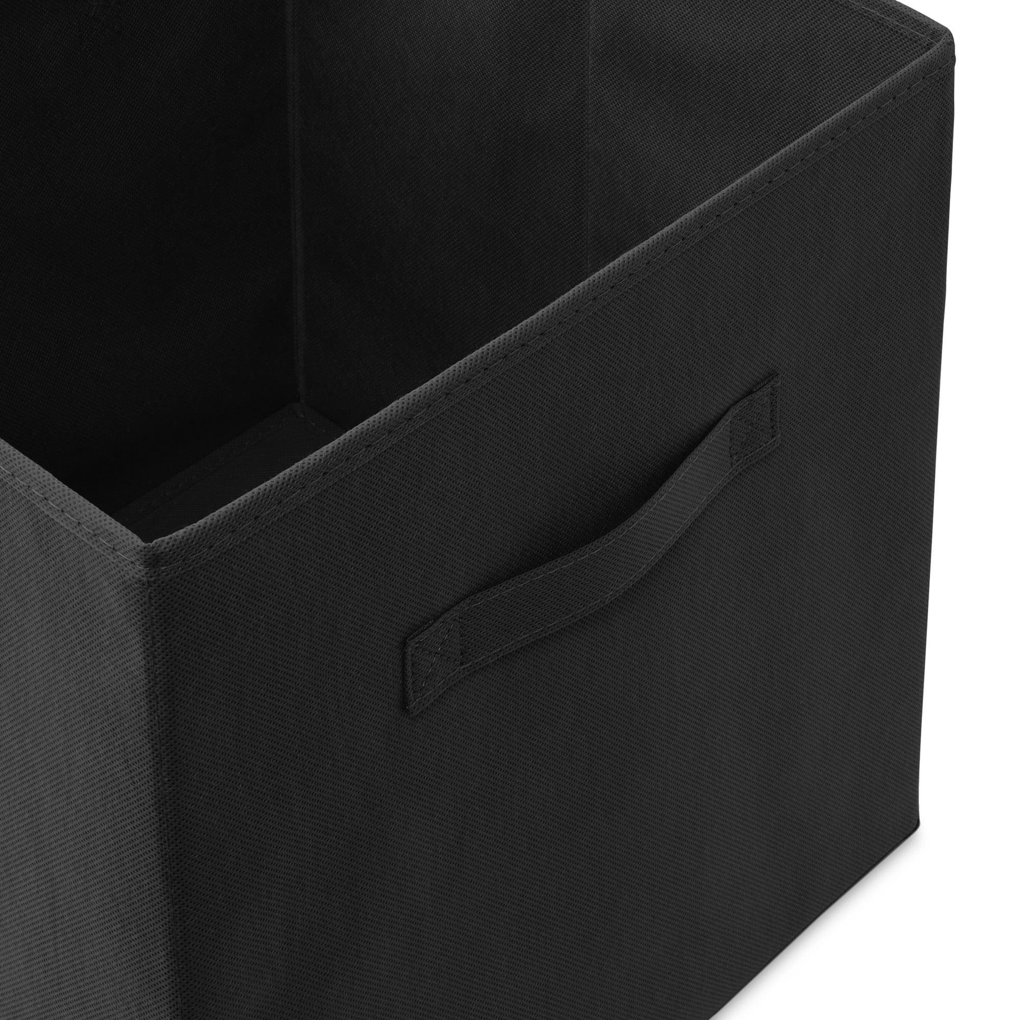 Casafield Set of 12 Fabric Storage Cube Bins, Black - 13" Collapsible Foldable Cloth Baskets for Shelves and Cubby Organizers