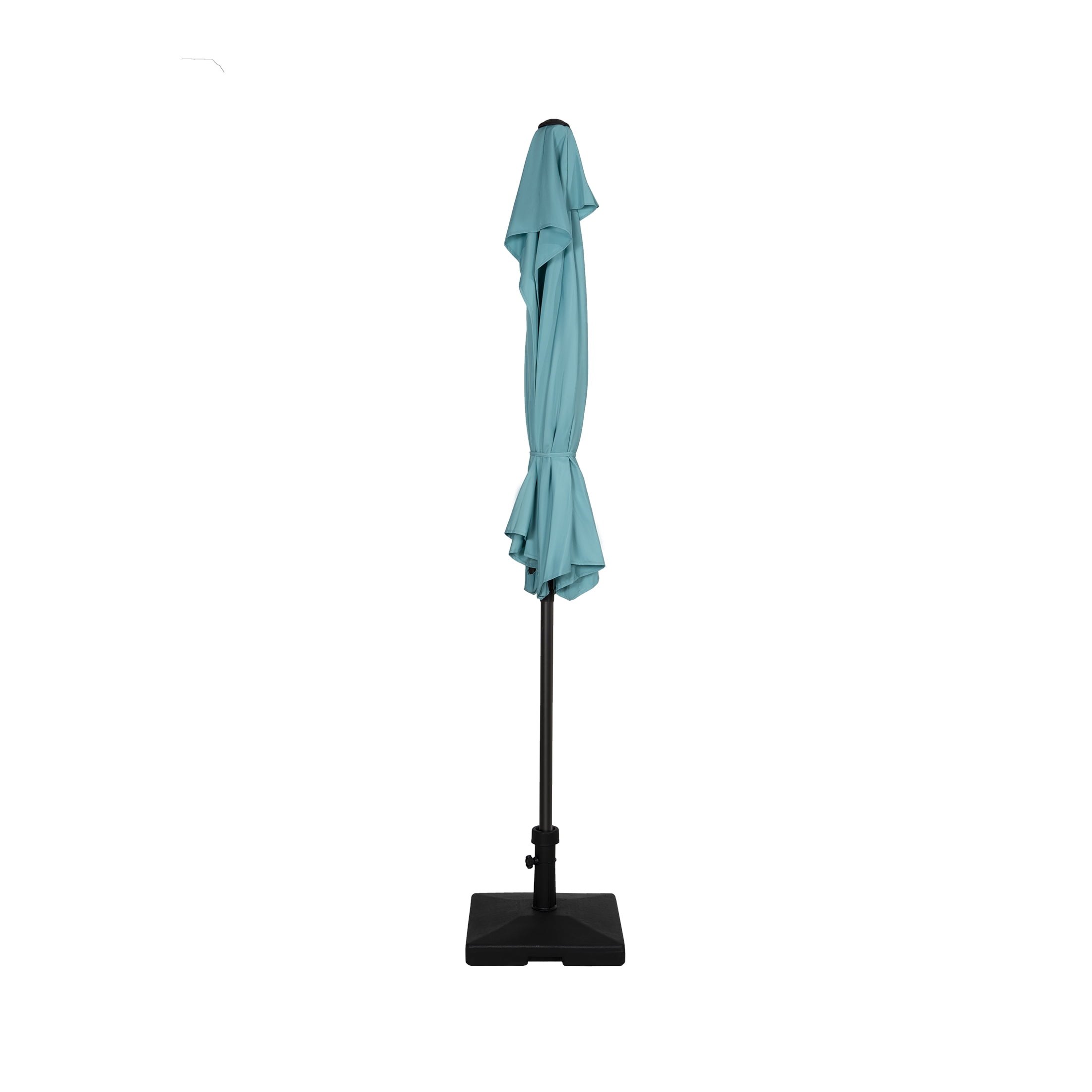 9 ft Half Market Umbella with Square Concrete Base, Turquoise