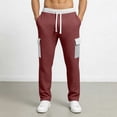 thumbnail image 7 of Relaxed Fit Drawstring Cargo Pants for Men Waffle Knit Textured Trousers Side Pockets Breathable Bottoms Casual Lounge Home-wear, 7 of 7