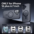 thumbnail image 2 of Funda de teléfono Tigowos Strong Magnetic para iPhone 16 Plus, color negro, 2 of 6