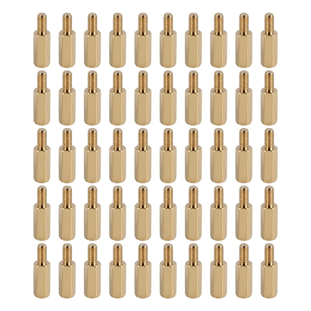 50 Unids M3 Macho X M3 Hembra 11Mm Longitud LatóN Tornillo Rosca Separadores de Separador de PCB