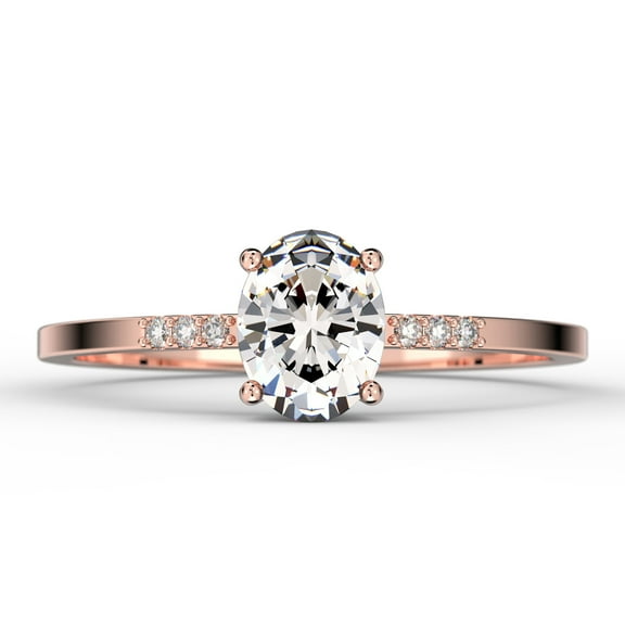 Beautiful Unique Art Deco 1.50 Carat Oval Cut Diamond Moissanite Engagement Ring, Classic Wedding Ring In 925 Sterling Silver With 18K Rose Gold Plating Gift For Her, Girlfriend, Wife, Promise Ring